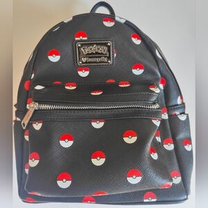 Loungefly Pokémon Black Mini Bag with Red and White Poké Ball Design